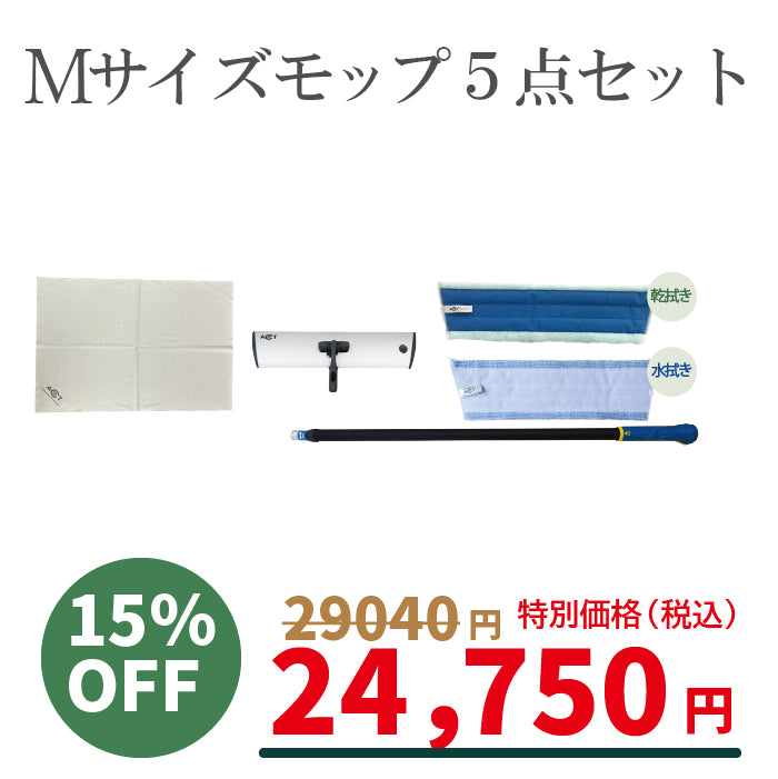④Mサイズモップ5点セット ノーベル賞・クリスマスキャンペーン特別価格セット2025